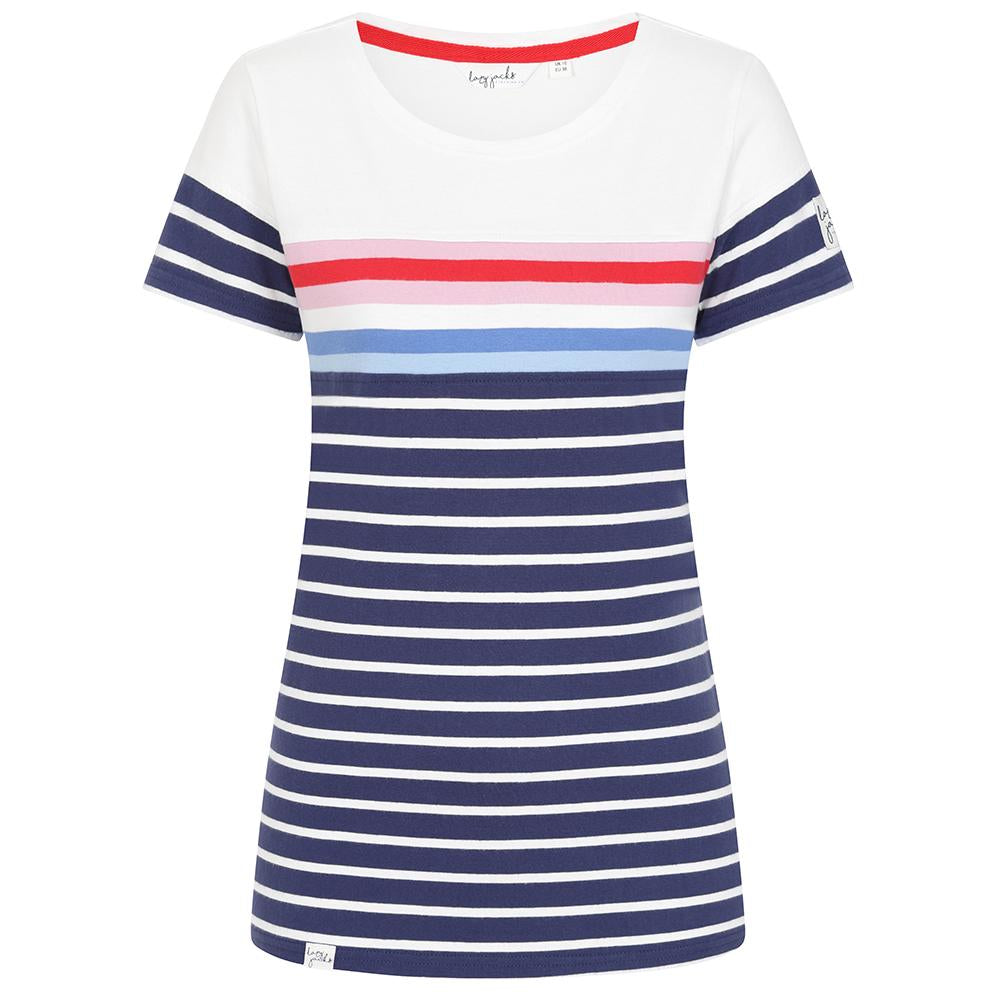 LJ8M - Ladies Short Sleeve Breton Top - Sapphire