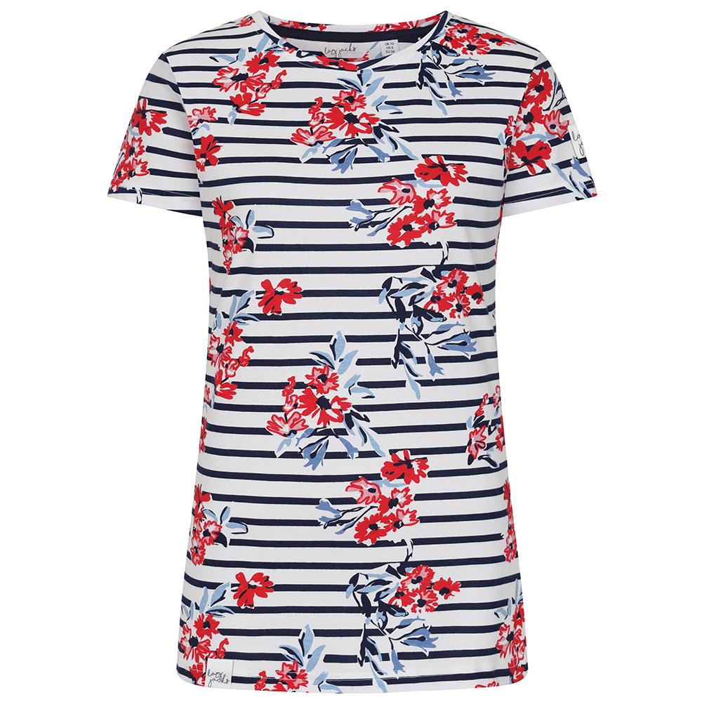 LJ8P - Ladies Printed Tee - Meadow Red