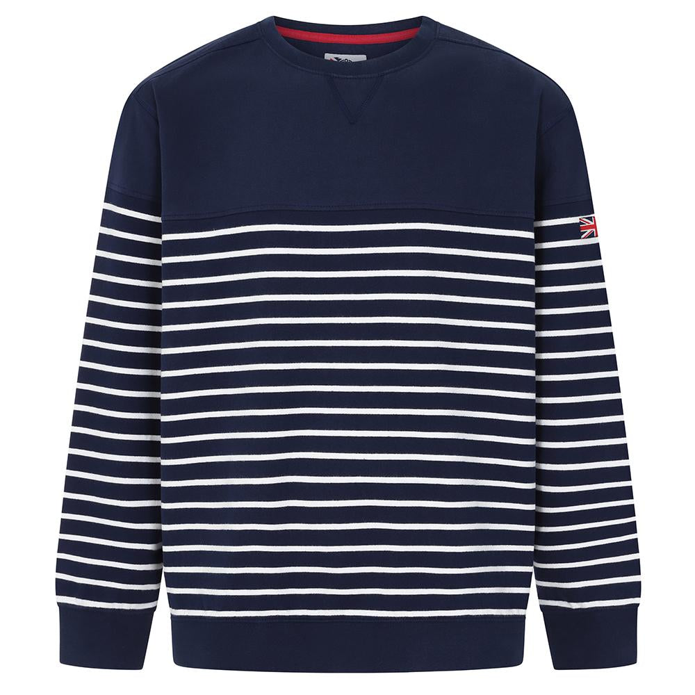 LJ91S - Striped Crew Neck Sweatshirt - Marine
