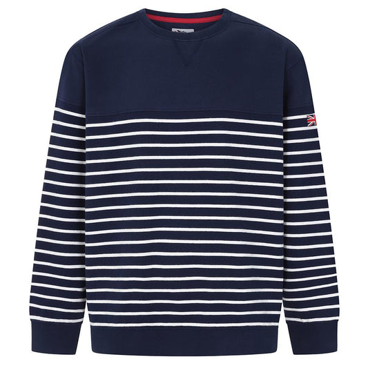 LJ91S - Striped Crew Neck Sweatshirt - Marine