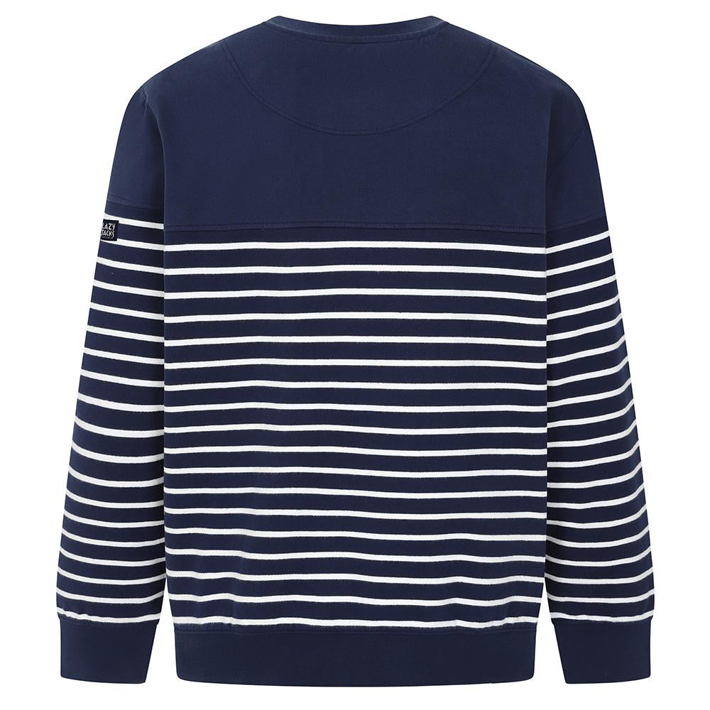 LJ91S - Striped Crew Neck Sweatshirt - Marine