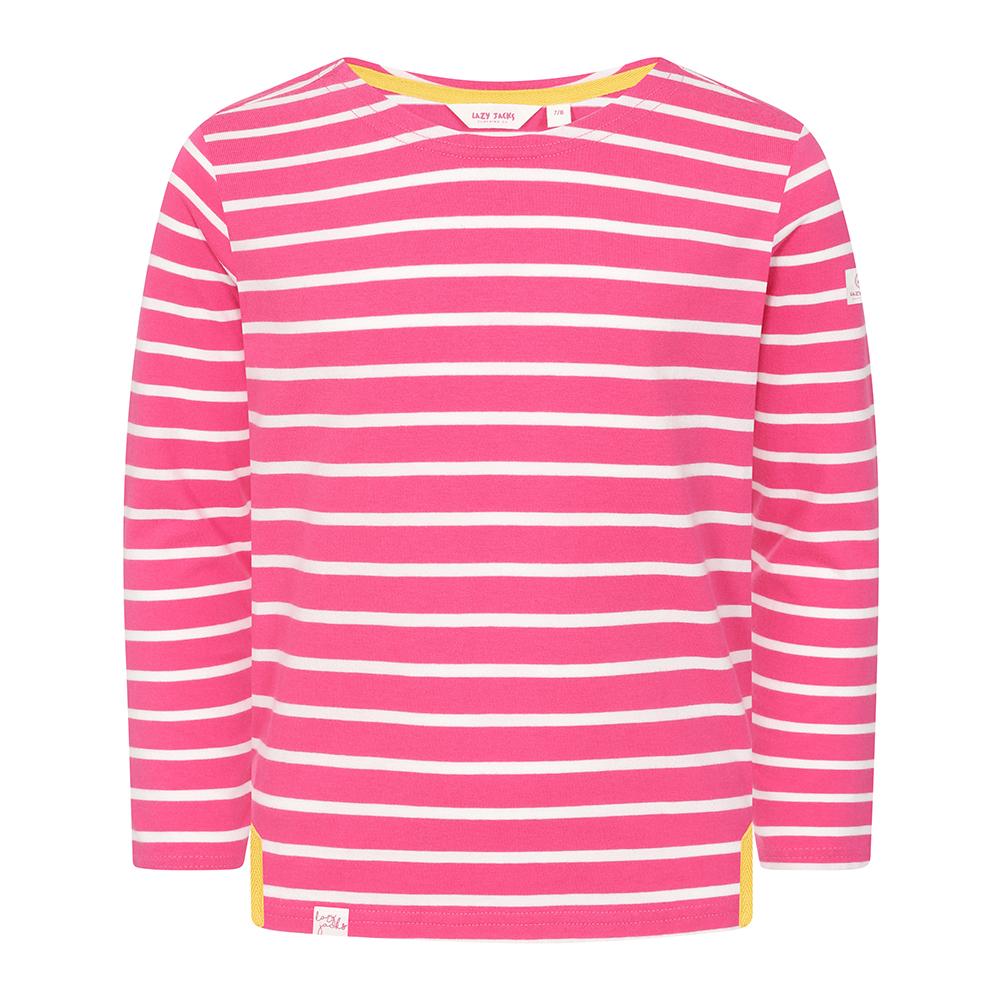 LJ97C - Girls Long Sleeve Breton Top - Sorbet