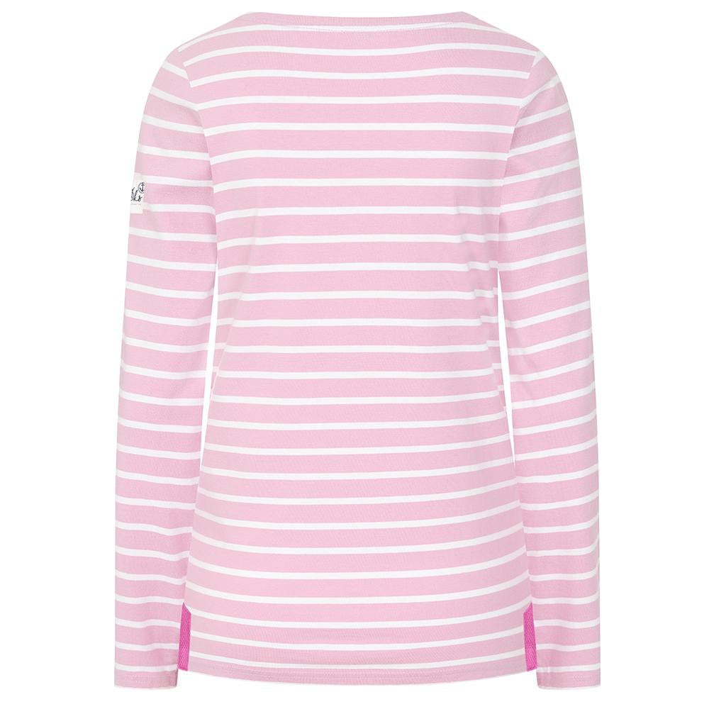 LJ97 - Ladies Striped Breton Top - Pink