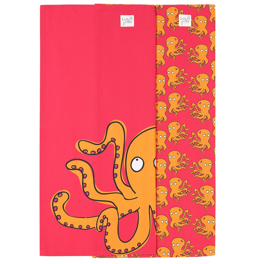 LJ408 - Set of Two Tea Towels - Red