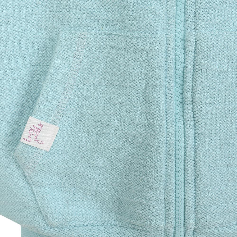 LJ102C - Girls Textured Hooded Zip Thru Sweatshirt - Mint