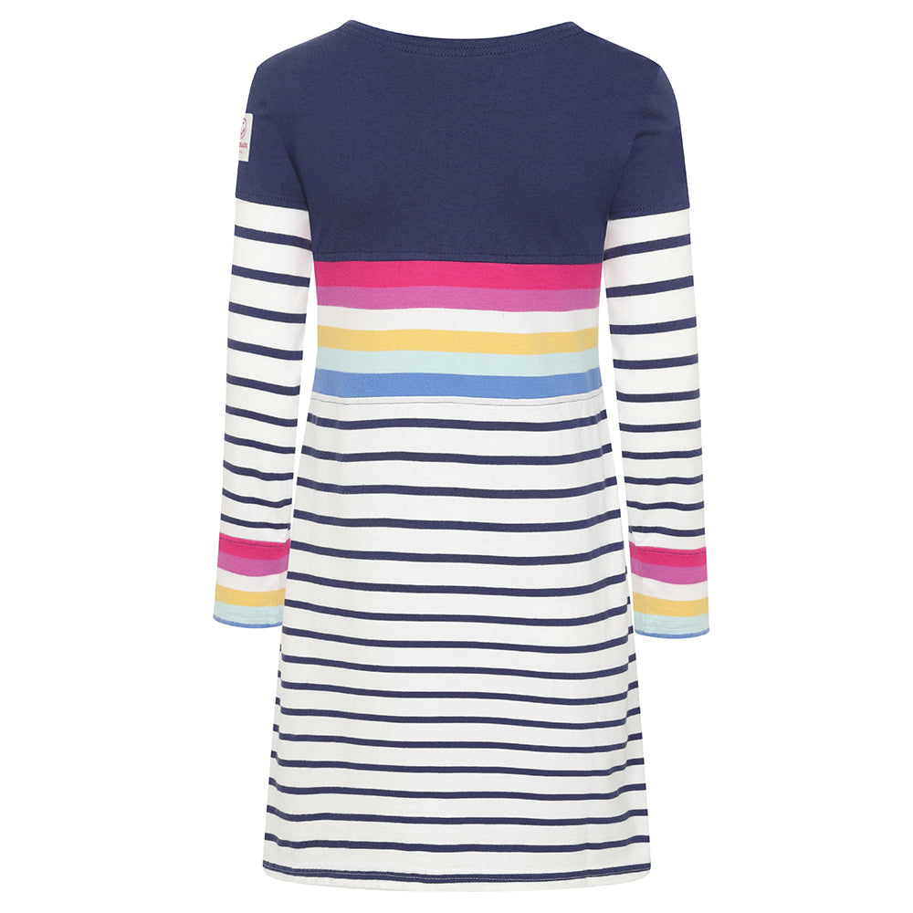 LJ115C - Girls Striped Jersey Dress - Prism
