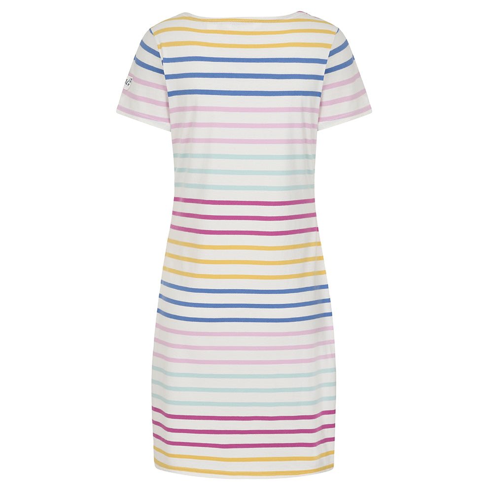 LJ115 - Striped T-Shirt Dress - Rainbow (Pastel)