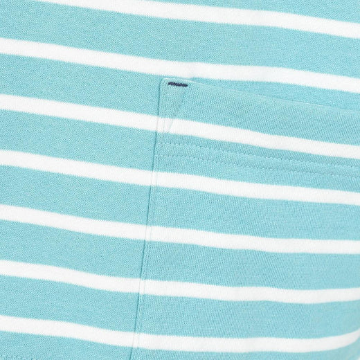 LJ94S - Striped Roll Neck Sweatshirt - Ocean