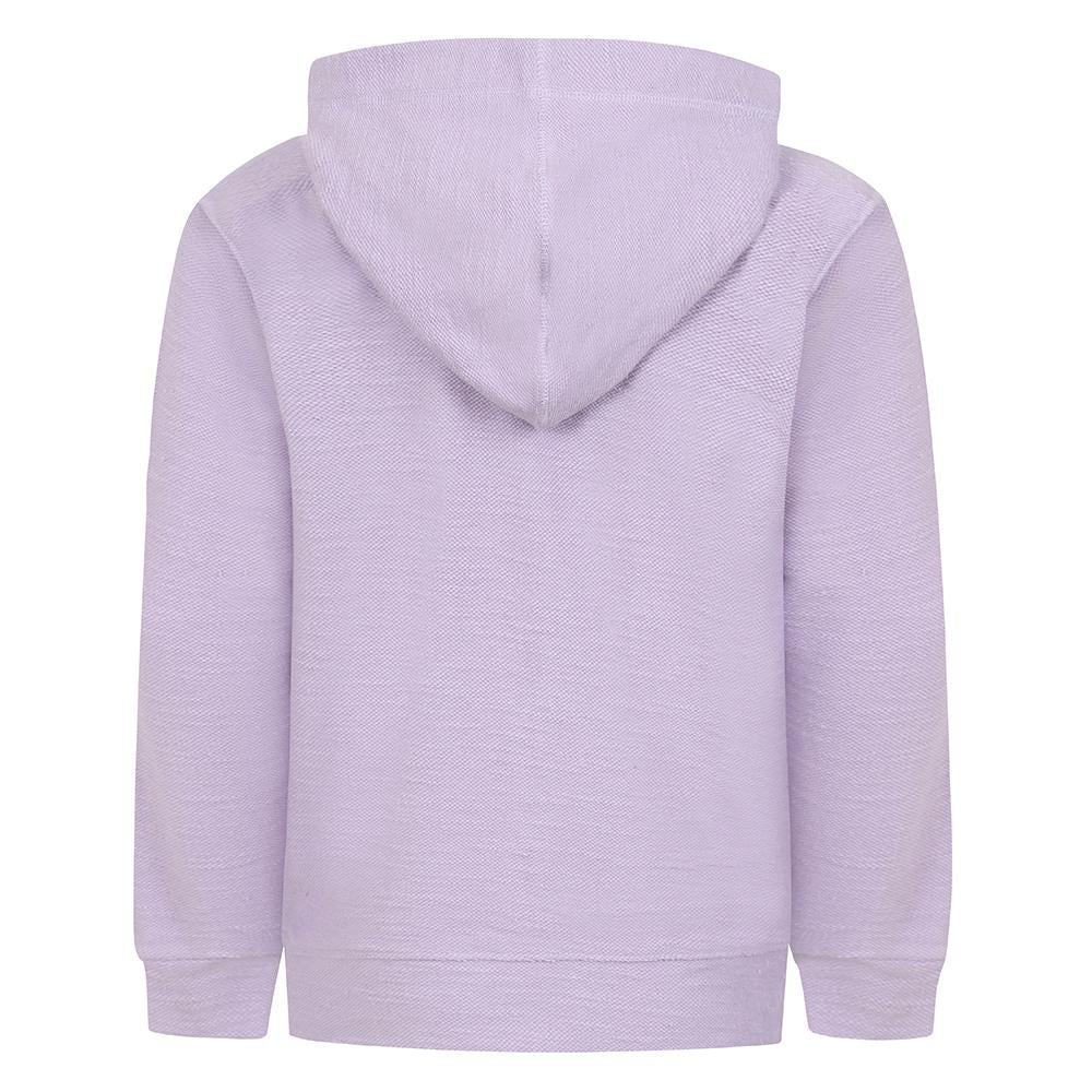 LJ102C - Girls Textured Hooded Zip Thru Sweatshirt - Lilac