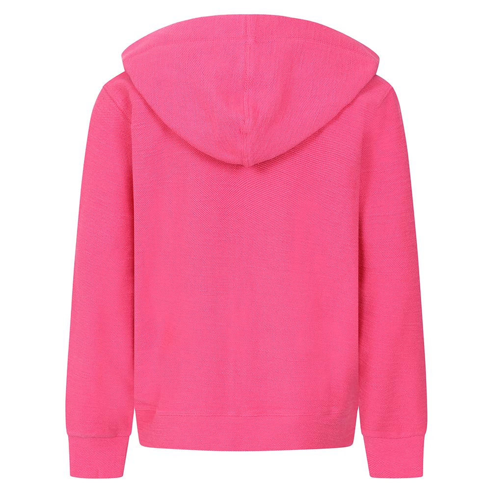 LJ102C - Girls Textured Hooded Zip Thru Sweatshirt - Sorbet