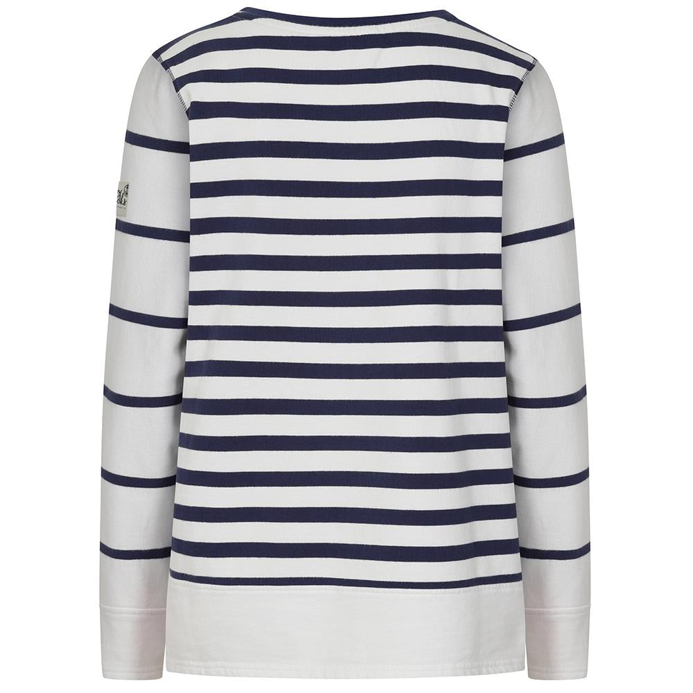 LJ131S - Striped Crew Neck Sweatshirt - White
