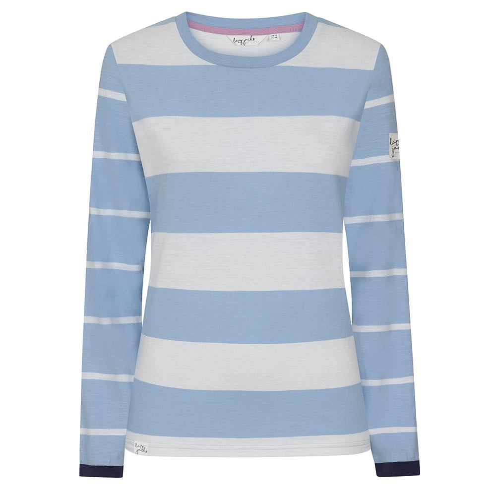 LJ161 - Striped Long Sleeve Top - Sky