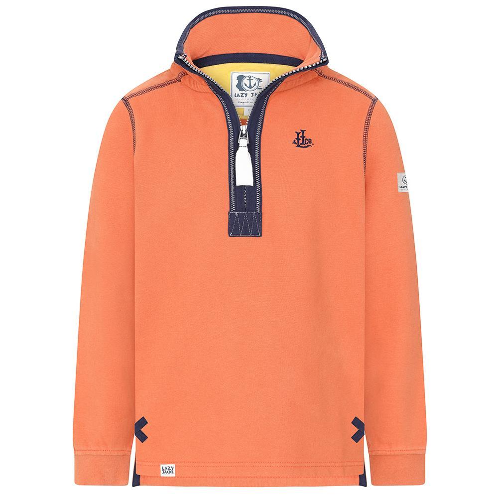 LJ40C - Boy's 1/4 Zip Sweatshirt - Orange