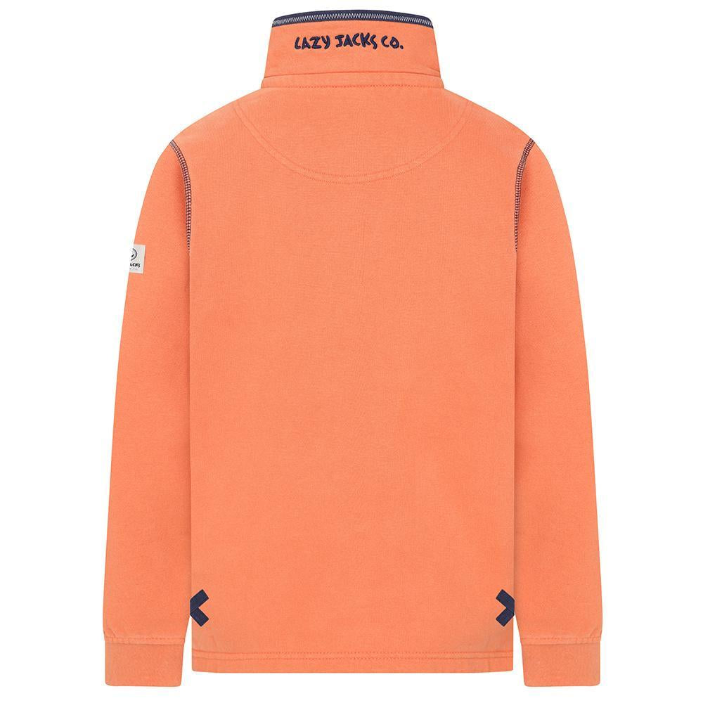LJ40C - Boy's 1/4 Zip Sweatshirt - Orange