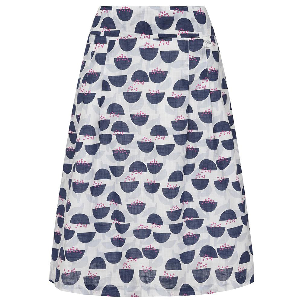 LJ42 - Printed Cotton Skirt - Stem White