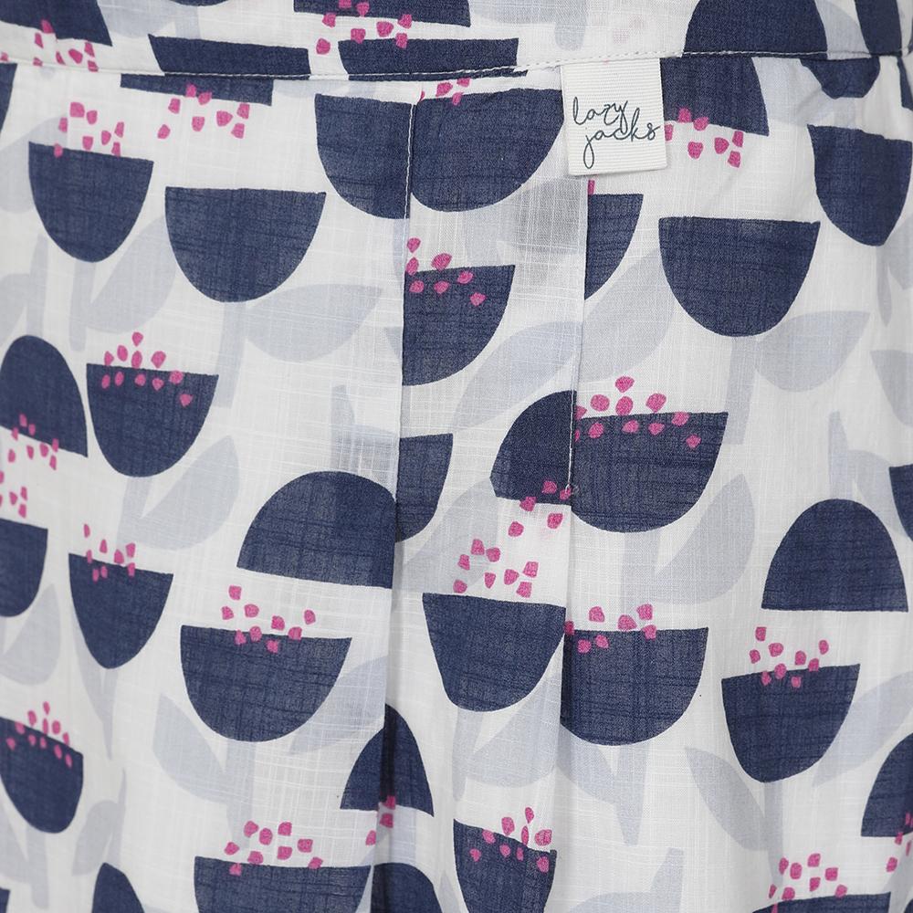 LJ42 - Printed Cotton Skirt - Stem White