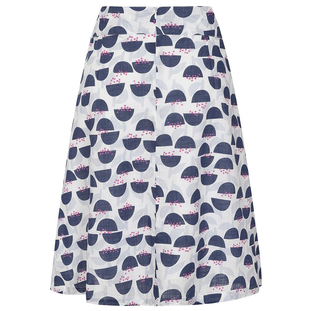 LJ42 - Printed Cotton Skirt - Stem White