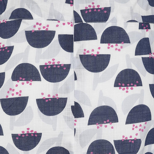 LJ42 - Printed Cotton Skirt - Stem White