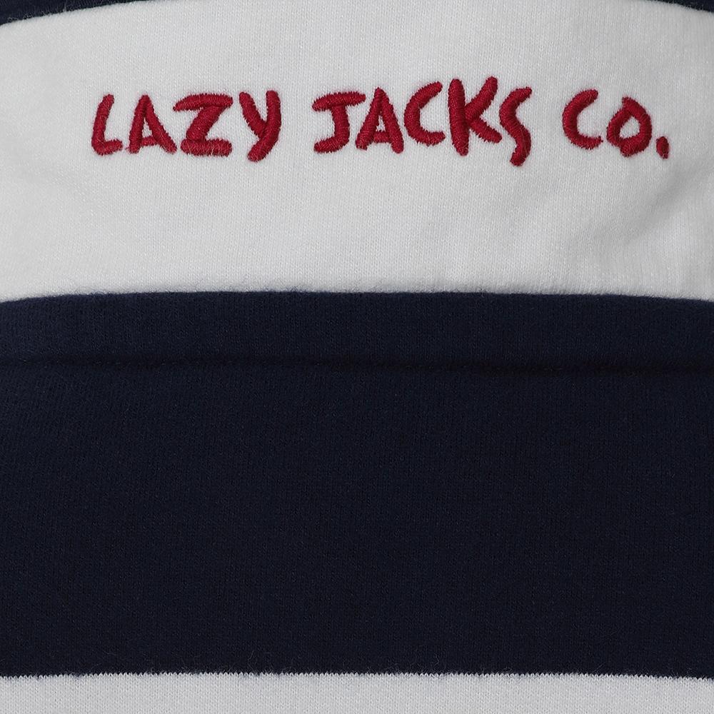 LJ51C - Boys 1/4 Zip Striped Sweatshirt - Wide Stripe