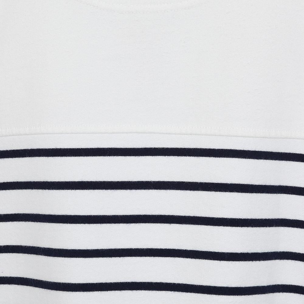 LJ91S - Striped Crew Neck Sweatshirt - White