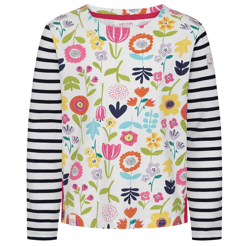 LJ97CP - Printed Breton Top - Bouquet