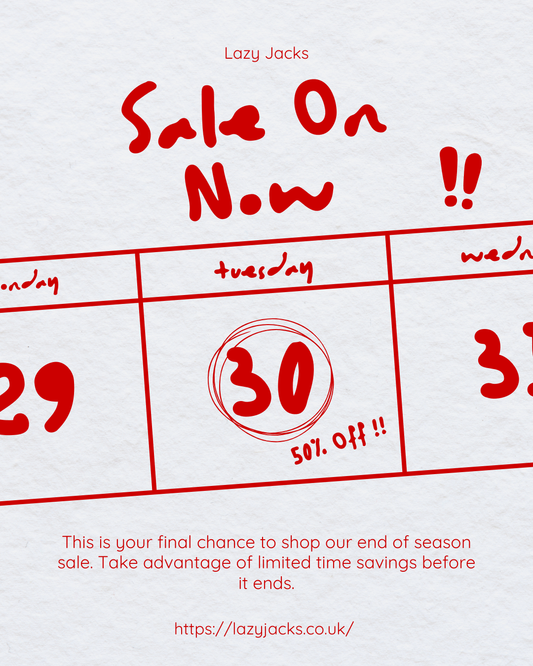 50% OFF in the Lazy Jacks Sale