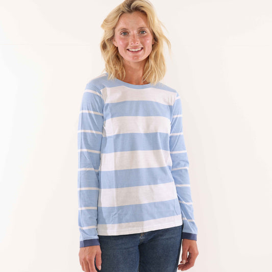 LJ161 - Striped Long Sleeve Top - Sky
