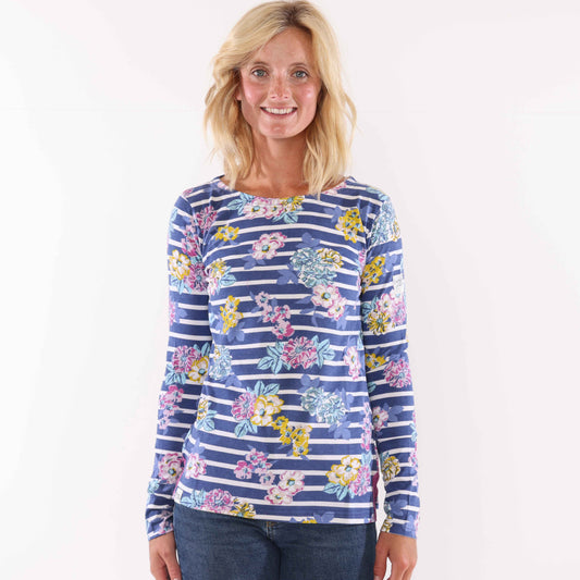 LJ97P - Printed Breton Top - Fleur