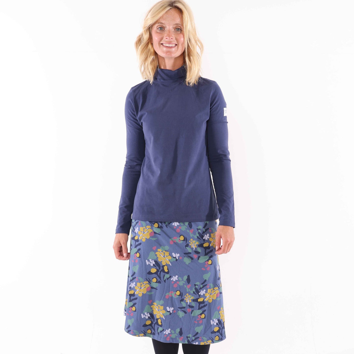 LJ41 - Printed Jersey Skirt - Abstract Twilight