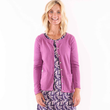 LJ125 - Knitted Cardigan - Striking Purple