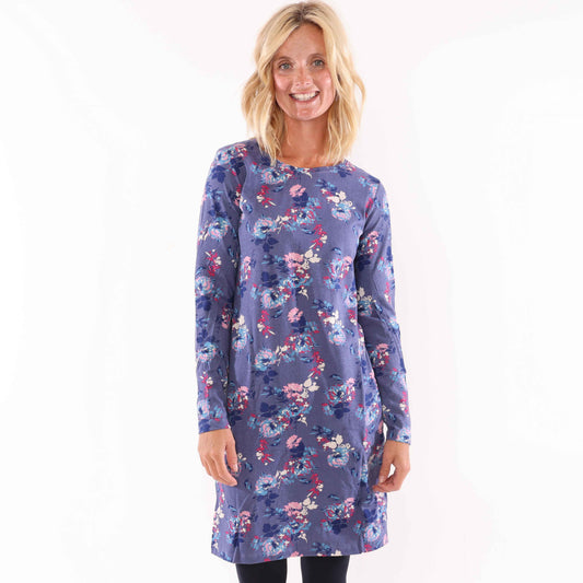 LJ239P - Long Sleeve Printed Dress - Fleur