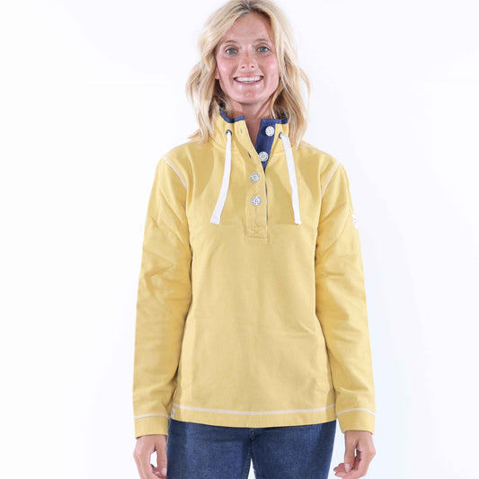 LJ301 - Pique Button Neck Sweatshirt - Lemon