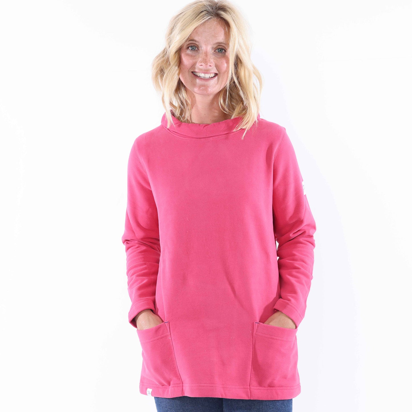 LJ94 - Ladies Roll Neck Sweatshirt - Cherry