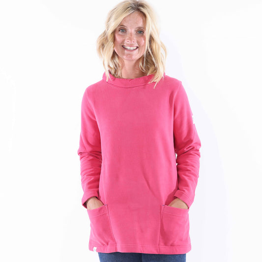 LJ94 - Ladies Roll Neck Sweatshirt - Cherry