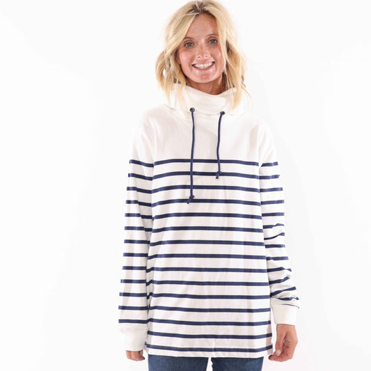 LJ20 - Ladies Draw String Roll Neck Sweatshirt - Twilight
