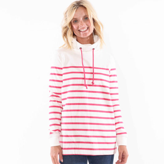 LJ20 - Ladies Draw String Roll Neck Sweatshirt - Cherry