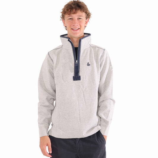 LJ40 - Men's Quarter Zip Sweatshirt - Grey Marle