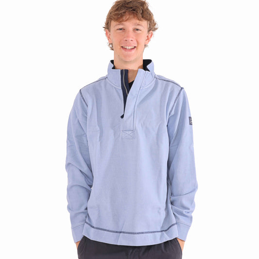 LJ700 - Mens Pique 1/4 Zip Sweatshirt - Sky
