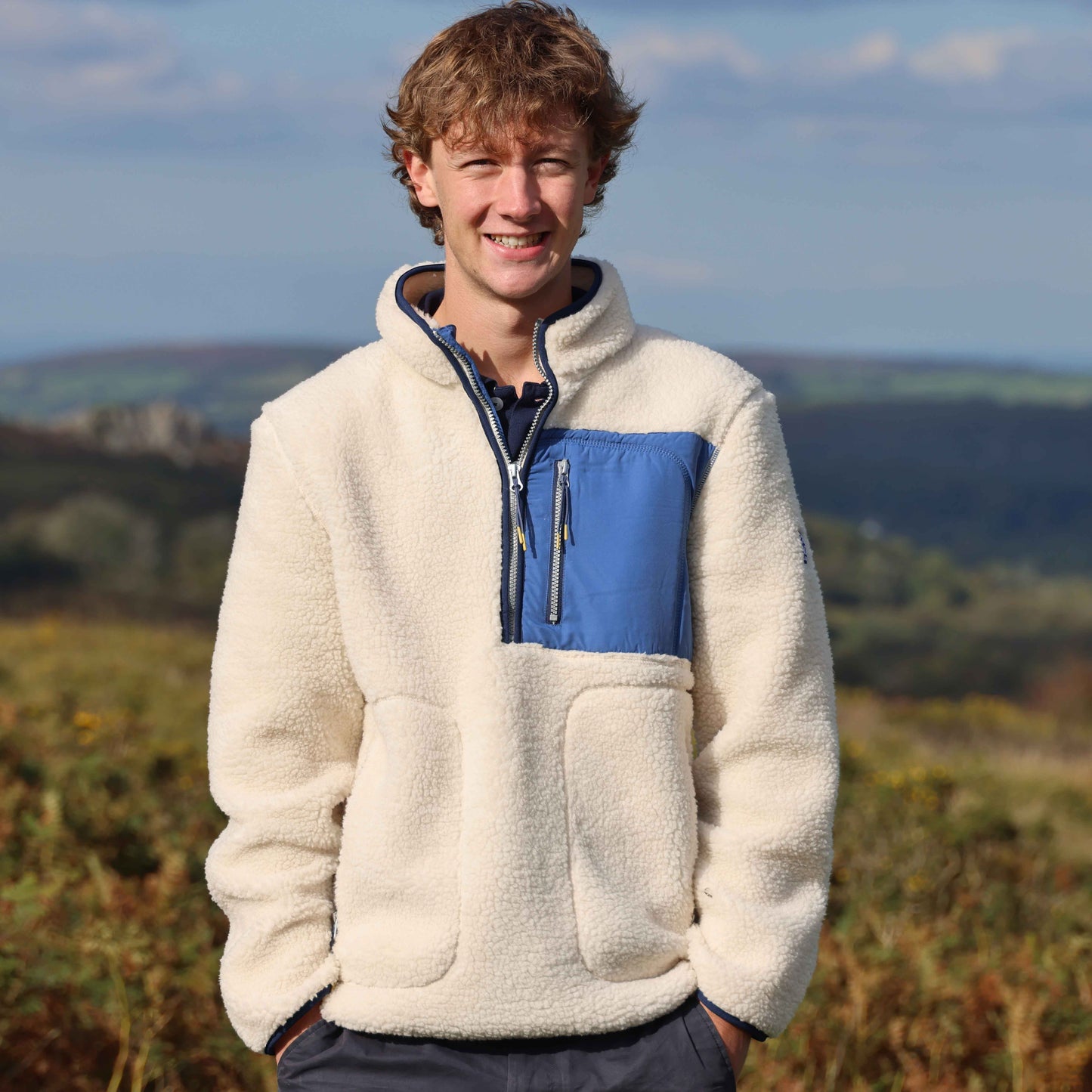 LJ850 - Men's Half Zip Sherpa Fleece - Oatmeal