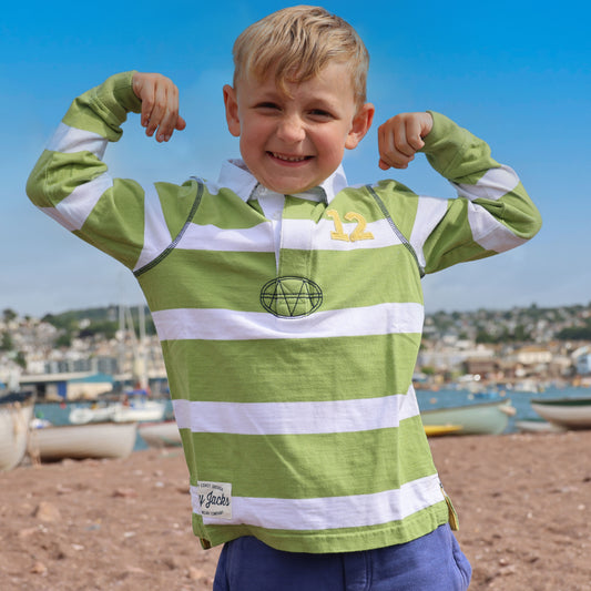 LJ78C - Long Sleeve Rugby Top - Lime