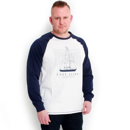 LJ66 - Men's Raglan Long Sleeve Tee - Marine