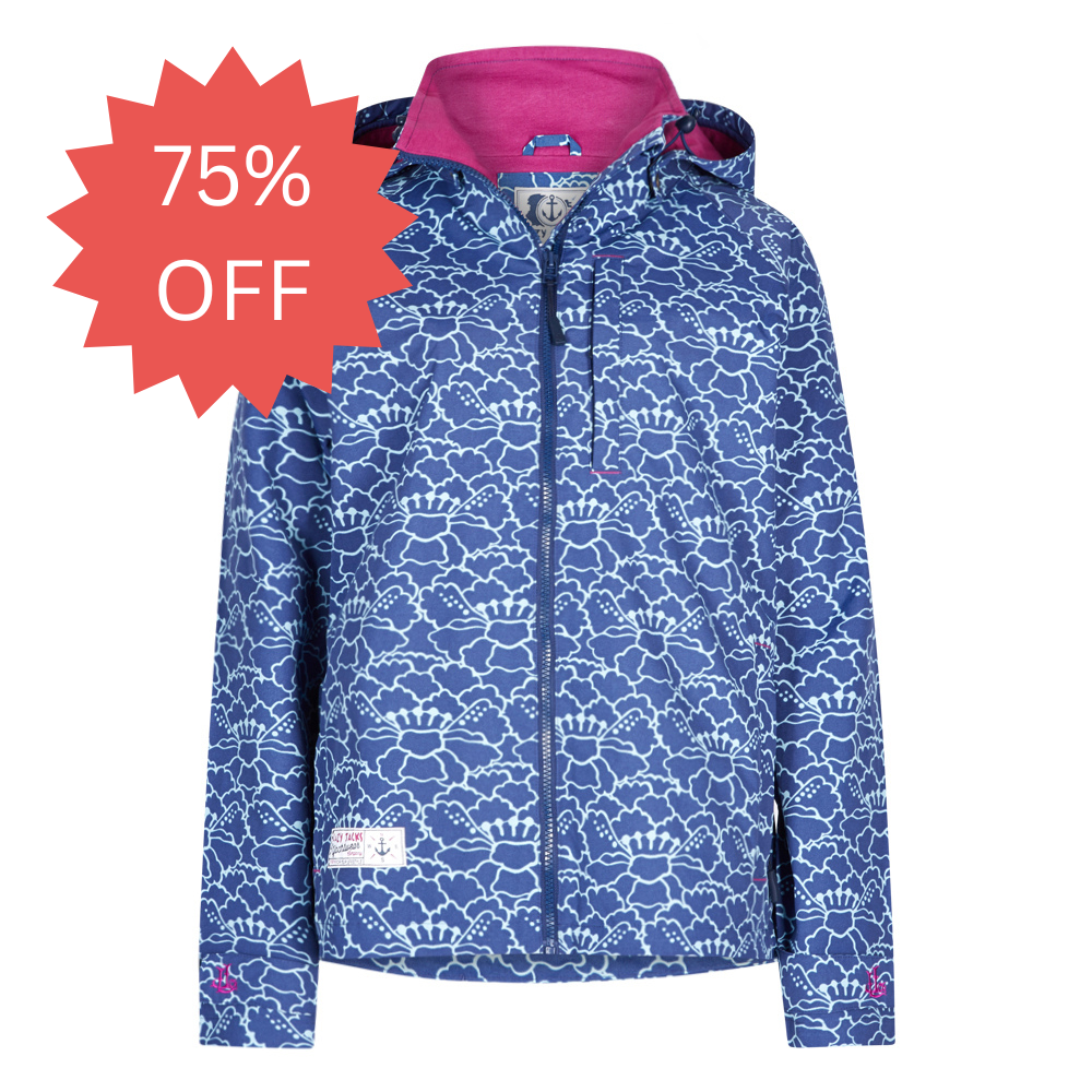 LJ45P - Short Printed Waterproof Jacket - Bloom Twilight