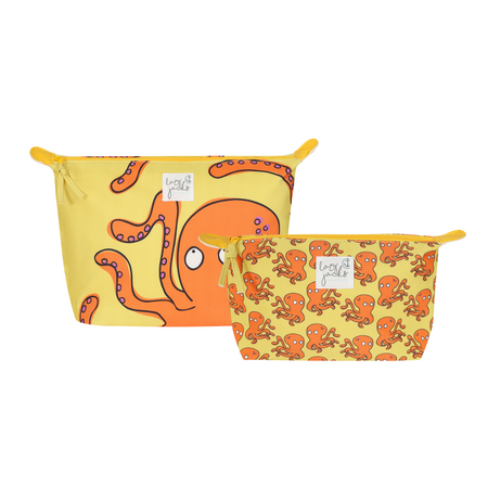 Cosmetic and Wash Bag Pair - Octopus