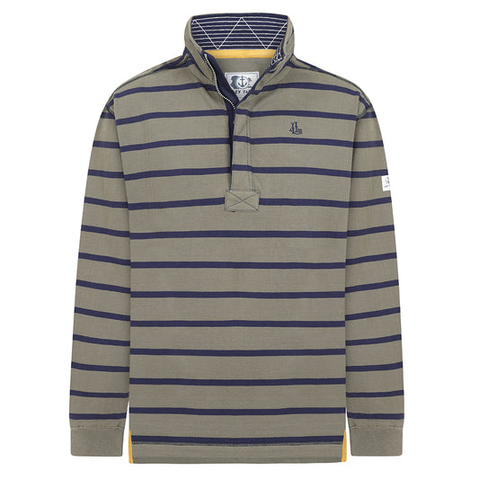 LJ39 - 1/4 Zip Striped Sweatshirt - Khaki