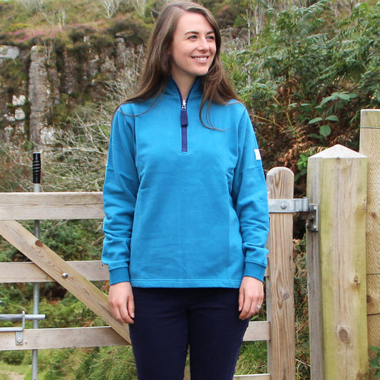 LJ3 - Ladies' 1/4 Zip Sweatshirt - Peacock