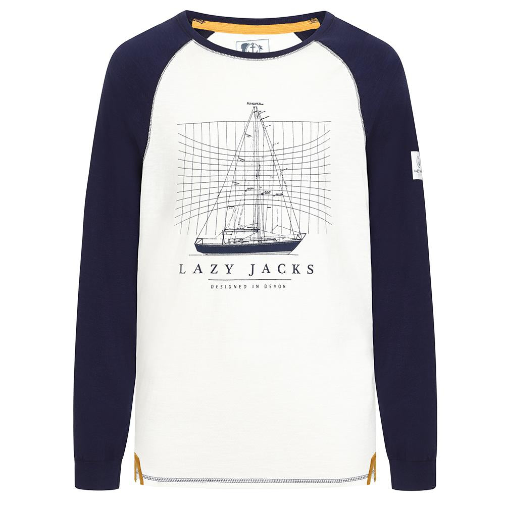 LJ66 - Men's Raglan Long Sleeve Tee - Marine