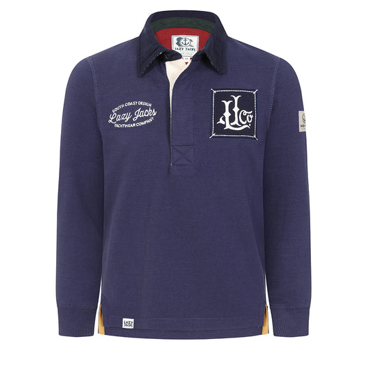 LJ76C - Boys Plain Rugby Shirt - Twilight