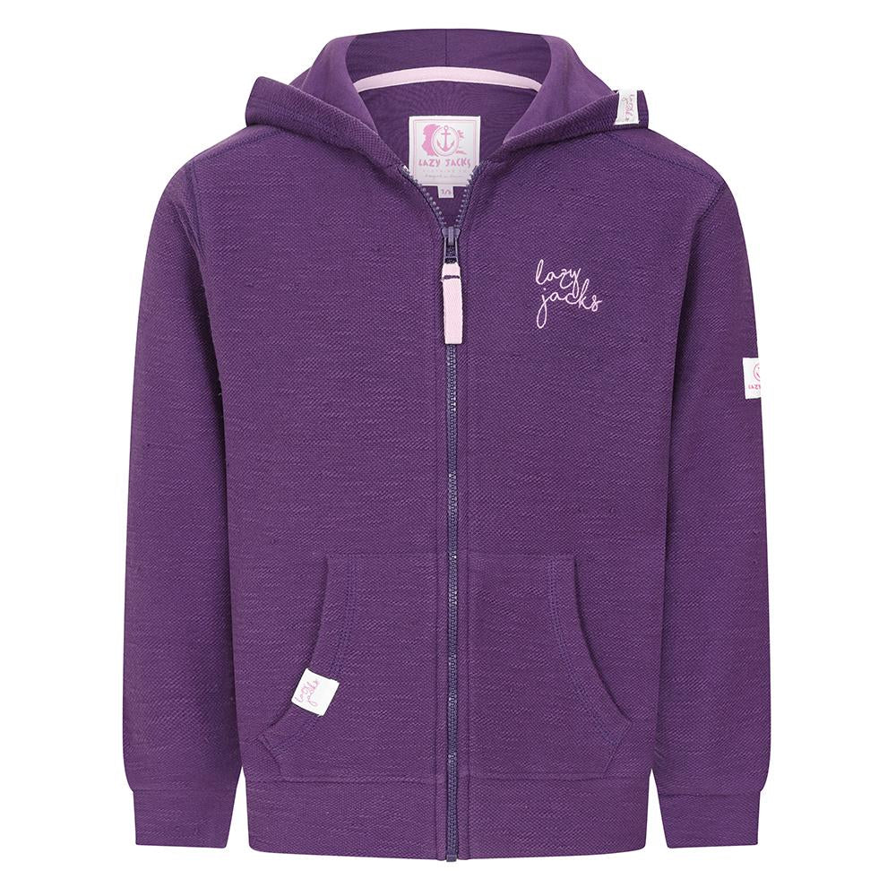 LJ102C - Girl's Textured Full Zip Sweatshirt - Loganberry
