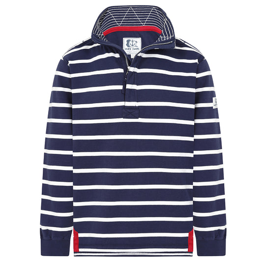 LJ39 - 1/4 Zip Striped Sweatshirt - Marine