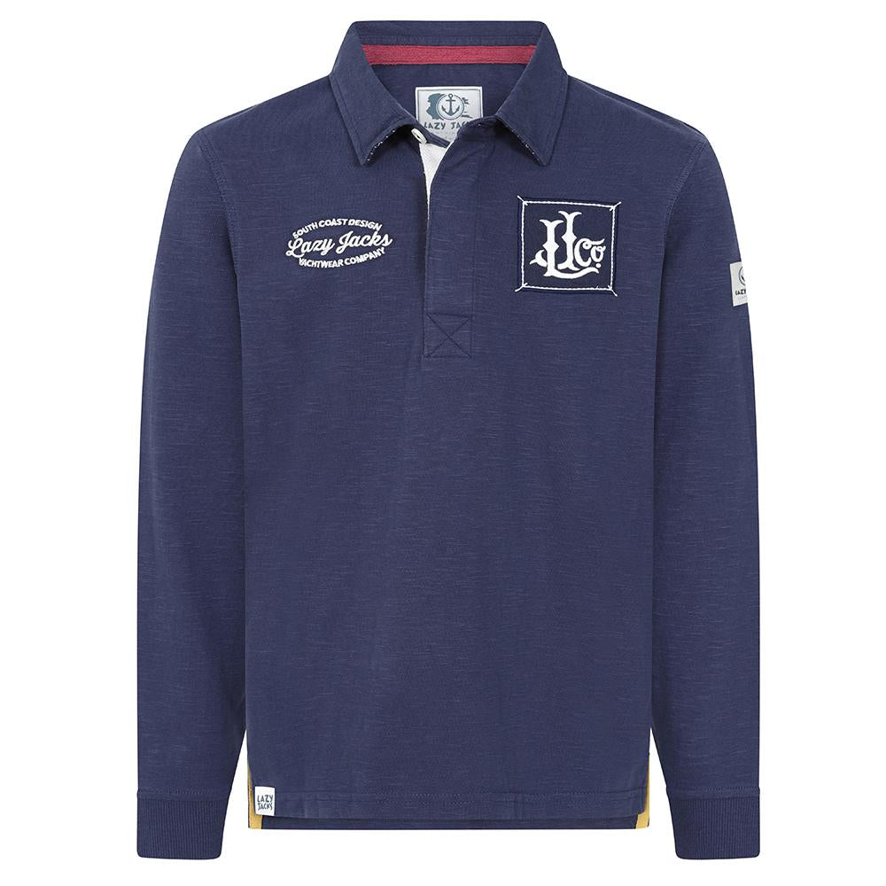 LJ76C - Boys Long Sleeve Rugby Shirt - Marine